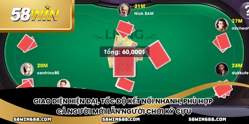 Giao diện hiện đại, tốc độ kết nối nhanh, phù hợp cả người mới lẫn người chơi kỳ cựu