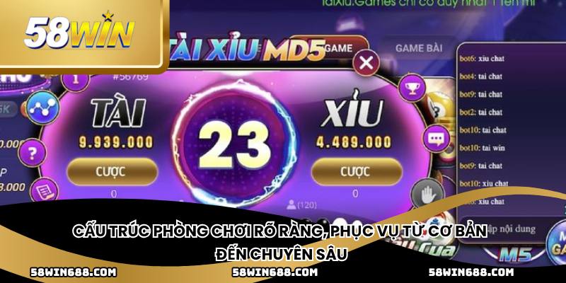 Cấu trúc phòng chơi rõ ràng, phục vụ từ cơ bản đến chuyên sâu